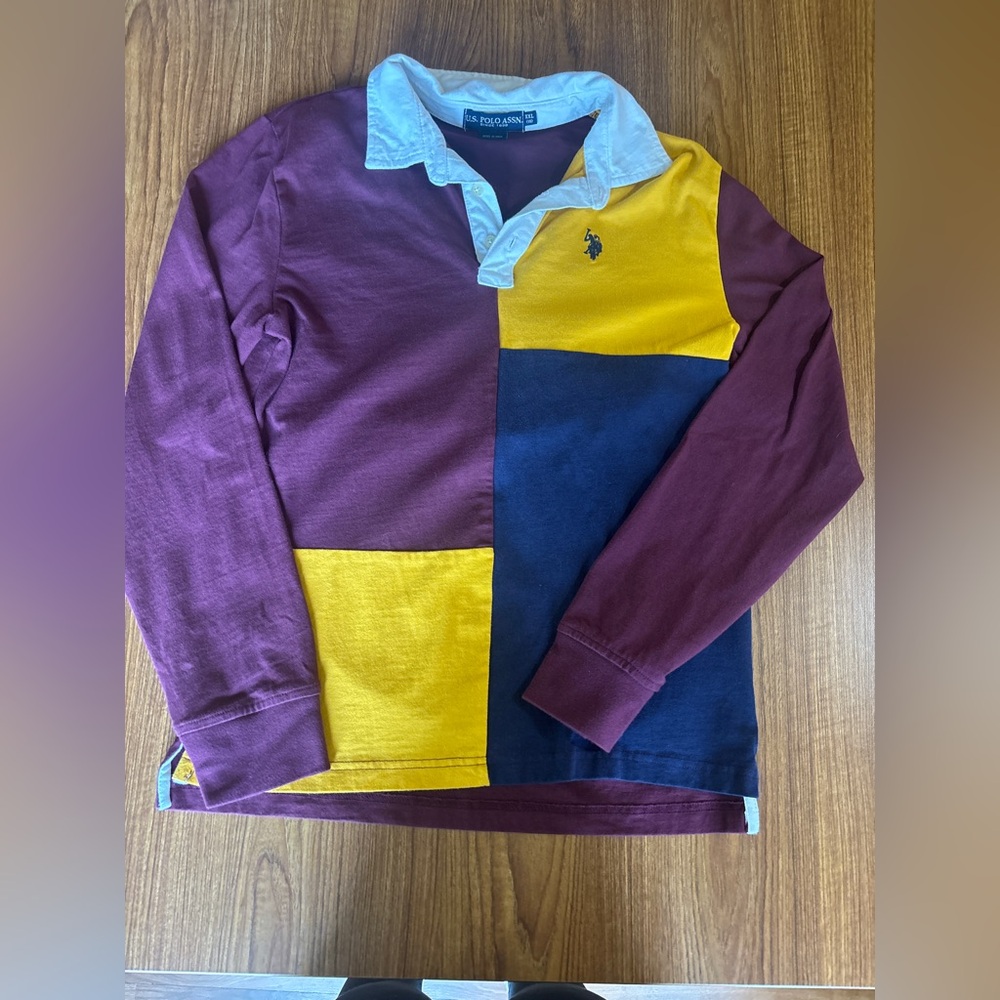 U.S. Polo Assn. Maroon and White Polo Shirt
